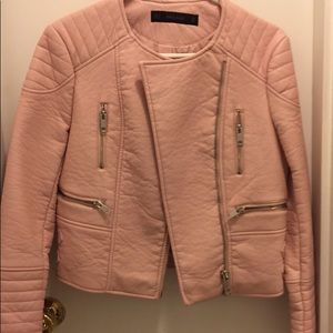Brand new Zara baby pink faux leather jacket